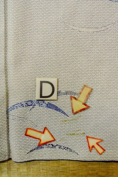 Photo17: O0419I Vintage Japanese kimono   Off White KOMON dyed for women / Silk. Grass,   (Grade D) (17)