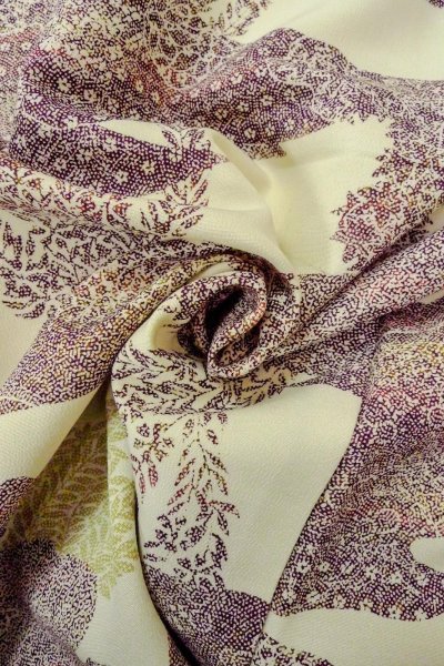 Photo12: O0419J Vintage Japanese kimono   Off White KOMON dyed for women / Silk. Flower,   (Grade B) (12)