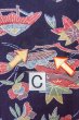Photo16: O0419L Vintage Japanese kimono  Dark Indigo Blue KOMON dyed for women / Silk. Peony, Stains/Soils all over.  (Grade C) (16)
