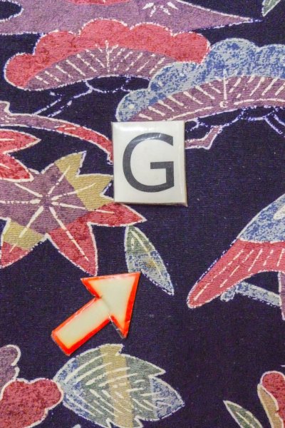 Photo20: O0419L Vintage Japanese kimono  Dark Indigo Blue KOMON dyed for women / Silk. Peony, Stains/Soils all over.  (Grade C) (20)