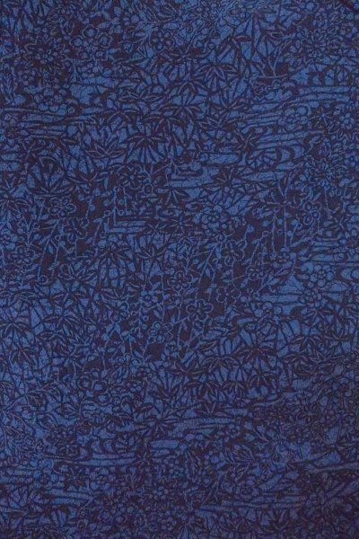 Photo3: O0419O Vintage Japanese kimono  Dark Indigo Blue KOMON dyed for women / Silk. Chrysanthemum,   (Grade B) (3)