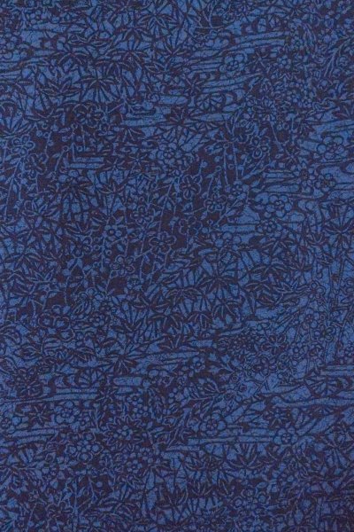 Photo4: O0419O Vintage Japanese kimono  Dark Indigo Blue KOMON dyed for women / Silk. Chrysanthemum,   (Grade B) (4)