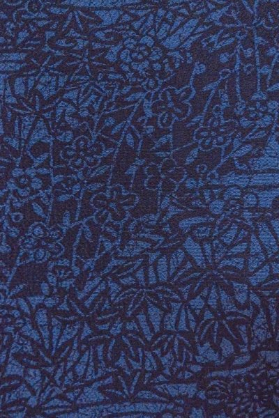 Photo7: O0419O Vintage Japanese kimono  Dark Indigo Blue KOMON dyed for women / Silk. Chrysanthemum,   (Grade B) (7)