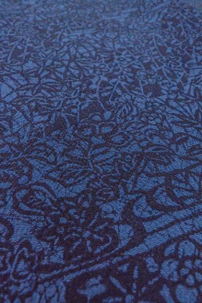 Photo10: O0419O Vintage Japanese kimono  Dark Indigo Blue KOMON dyed for women / Silk. Chrysanthemum,   (Grade B) (10)