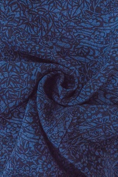 Photo11: O0419O Vintage Japanese kimono  Dark Indigo Blue KOMON dyed for women / Silk. Chrysanthemum,   (Grade B) (11)