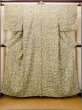 Photo1: O0419P Vintage Japanese kimono   Ivory KOMON dyed for women / Silk. Flower,   (Grade C) (1)