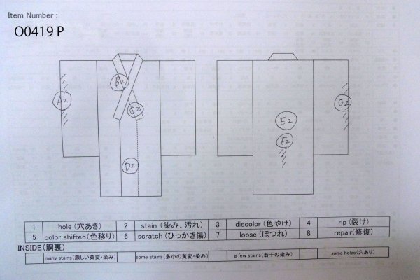 Photo13: O0419P Vintage Japanese kimono   Ivory KOMON dyed for women / Silk. Flower,   (Grade C) (13)