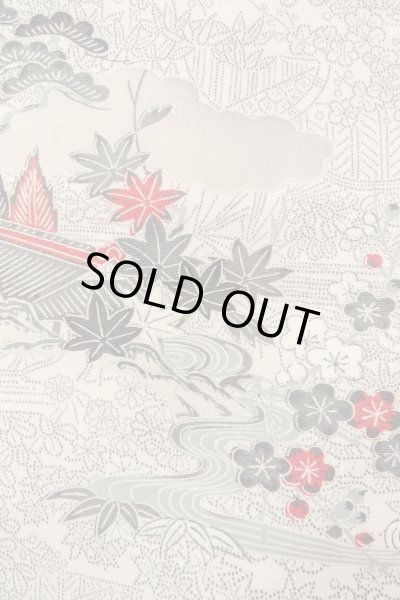 Photo6: O0419Q Vintage Japanese kimono   White KOMON dyed for women / Silk. UME plum bloom,   (Grade B) (6)