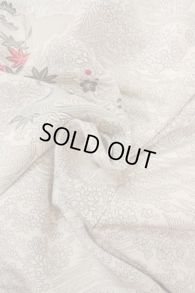 Photo12: O0419Q Vintage Japanese kimono   White KOMON dyed for women / Silk. UME plum bloom,   (Grade B) (12)