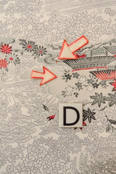 Photo17: O0419Q Vintage Japanese kimono   White KOMON dyed for women / Silk. UME plum bloom,   (Grade B) (17)