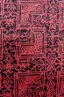 Photo6: O0419T Vintage Japanese kimono  Dark Red KOMON dyed for women / Silk. Chinese flower, There is a part of tailoring thread.  (Grade A) (6)