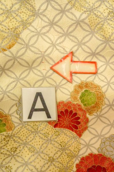 Photo13: O0419U Vintage Japanese kimono  Pale Yellow KOMON dyed for women / Silk. Flower,   (Grade B) (13)