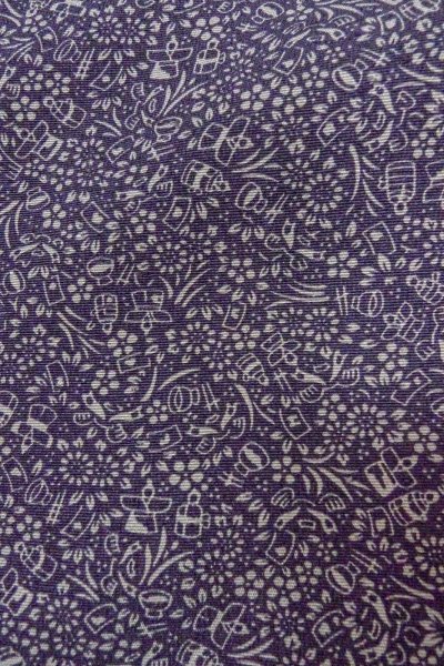 Photo7: Mint O0419V Vintage Japanese kimono   Purple KOMON dyed for women / Silk. Flower, Hina dolls, helmet pattern  (Grade A) (7)