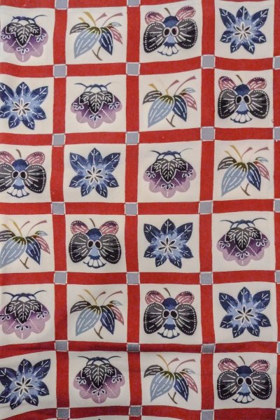 Photo4: O0419W Vintage Japanese kimono   Off White KOMON dyed for women / Silk. Flower,   (Grade B) (4)