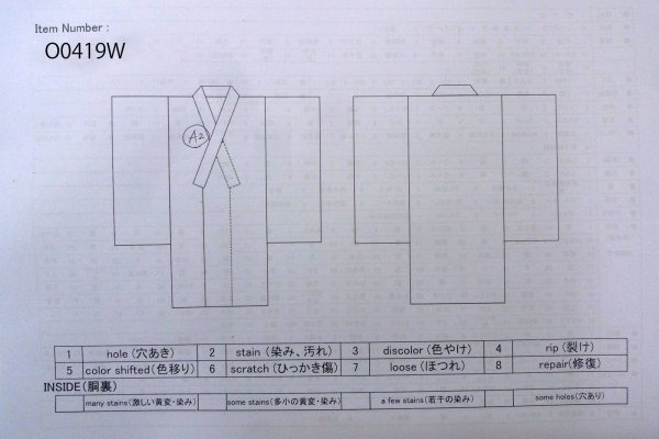 Photo13: O0419W Vintage Japanese kimono   Off White KOMON dyed for women / Silk. Flower,   (Grade B) (13)