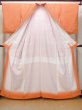 Photo2: Mint O0419X Vintage Japanese kimono   Orange KOMON dyed for women / Silk. SAKURA cherry blossom   (Grade A) (2)