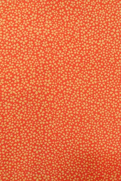 Photo5: Mint O0419X Vintage Japanese kimono   Orange KOMON dyed for women / Silk. SAKURA cherry blossom   (Grade A) (5)