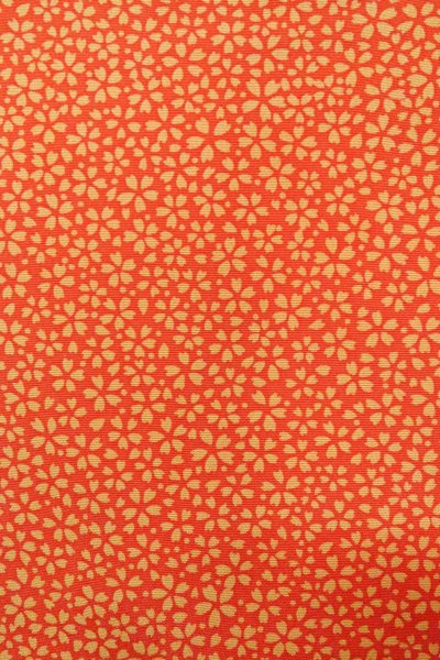 Photo6: Mint O0419X Vintage Japanese kimono   Orange KOMON dyed for women / Silk. SAKURA cherry blossom   (Grade A) (6)