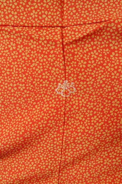 Photo8: Mint O0419X Vintage Japanese kimono   Orange KOMON dyed for women / Silk. SAKURA cherry blossom   (Grade A) (8)
