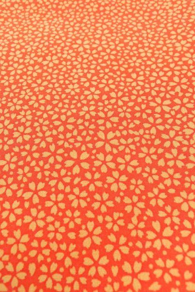 Photo10: Mint O0419X Vintage Japanese kimono   Orange KOMON dyed for women / Silk. SAKURA cherry blossom   (Grade A) (10)