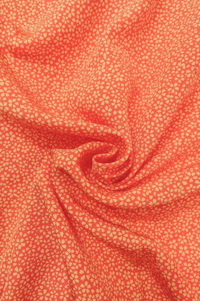 Photo12: Mint O0419X Vintage Japanese kimono   Orange KOMON dyed for women / Silk. SAKURA cherry blossom   (Grade A) (12)