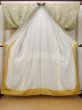 Photo2: O0419Y Vintage Japanese kimono Shiny Pale Olive KOMON dyed for women / Silk. Flower,   (Grade C) (2)