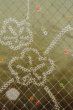 Photo7: O0419Y Vintage Japanese kimono Shiny Pale Olive KOMON dyed for women / Silk. Flower,   (Grade C) (7)