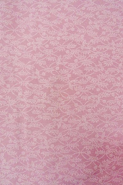 Photo5: O0419Z Vintage Japanese kimono  Grayish Pink EDO KOMON pattern dyed for women / Silk. Flower,   (Grade C) (5)