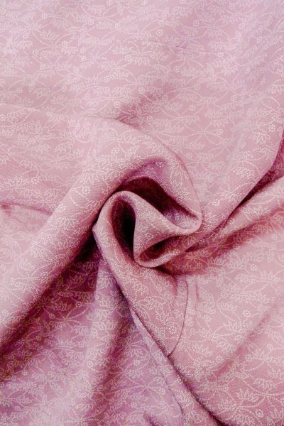 Photo11: O0419Z Vintage Japanese kimono  Grayish Pink EDO KOMON pattern dyed for women / Silk. Flower,   (Grade C) (11)