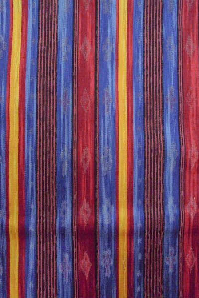 Photo5: O0420A Vintage Japanese kimono   Multi Color ORI woven for women / Silk. Stripes,   (Grade B) (5)