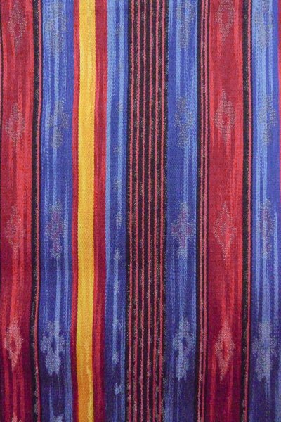 Photo6: O0420A Vintage Japanese kimono   Multi Color ORI woven for women / Silk. Stripes,   (Grade B) (6)