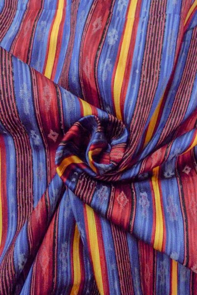 Photo11: O0420A Vintage Japanese kimono   Multi Color ORI woven for women / Silk. Stripes,   (Grade B) (11)