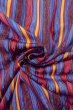 Photo12: O0420A Vintage Japanese kimono   Multi Color ORI woven for women / Silk. Stripes,   (Grade B) (12)