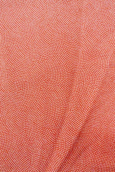 Photo7: O0420B Vintage Japanese kimono   Vermilion EDO KOMON pattern dyed for women / Silk. Dot   (Grade B) (7)