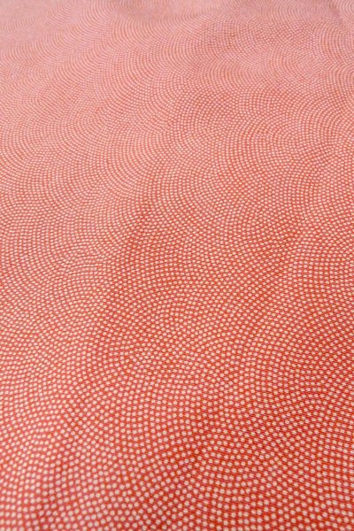 Photo10: O0420B Vintage Japanese kimono   Vermilion EDO KOMON pattern dyed for women / Silk. Dot   (Grade B) (10)