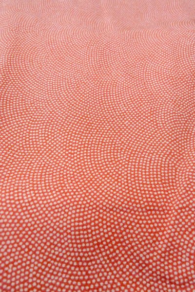 Photo11: O0420B Vintage Japanese kimono   Vermilion EDO KOMON pattern dyed for women / Silk. Dot   (Grade B) (11)