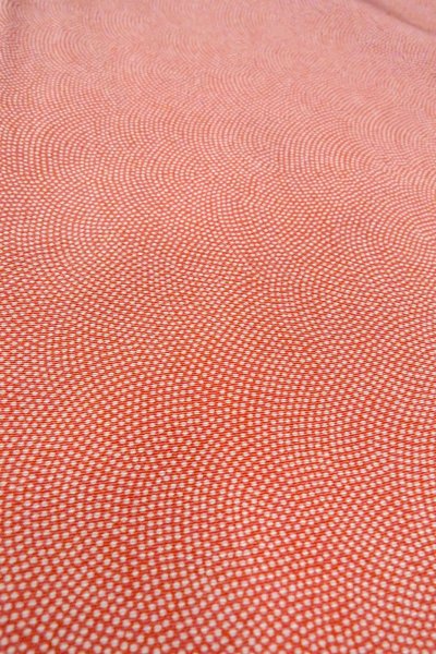 Photo12: O0420B Vintage Japanese kimono   Vermilion EDO KOMON pattern dyed for women / Silk. Dot   (Grade B) (12)