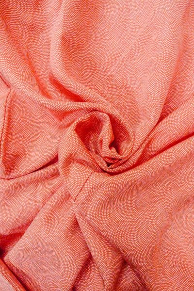 Photo14: O0420B Vintage Japanese kimono   Vermilion EDO KOMON pattern dyed for women / Silk. Dot   (Grade B) (14)