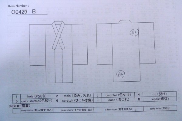 Photo15: O0420B Vintage Japanese kimono   Vermilion EDO KOMON pattern dyed for women / Silk. Dot   (Grade B) (15)
