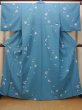 Photo1: Mint O0420C Vintage Japanese kimono   Light Blue KOMON dyed for women / Synthetic. SAKURA cherry blossom   (Grade A) (1)