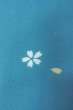 Photo6: Mint O0420C Vintage Japanese kimono   Light Blue KOMON dyed for women / Synthetic. SAKURA cherry blossom   (Grade A) (6)