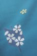 Photo10: Mint O0420C Vintage Japanese kimono   Light Blue KOMON dyed for women / Synthetic. SAKURA cherry blossom   (Grade A) (10)