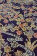 Photo8: Mint O0420D Vintage Japanese kimono  Dark Indigo Blue KOMON dyed for women / Silk. Flower,   (Grade A) (8)