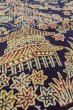 Photo10: Mint O0420D Vintage Japanese kimono  Dark Indigo Blue KOMON dyed for women / Silk. Flower,   (Grade A) (10)