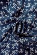 Photo6: O0420E Vintage Japanese kimono   Indigo Blue KOMON dyed for women / Silk. Bamboo      (Grade C) (6)
