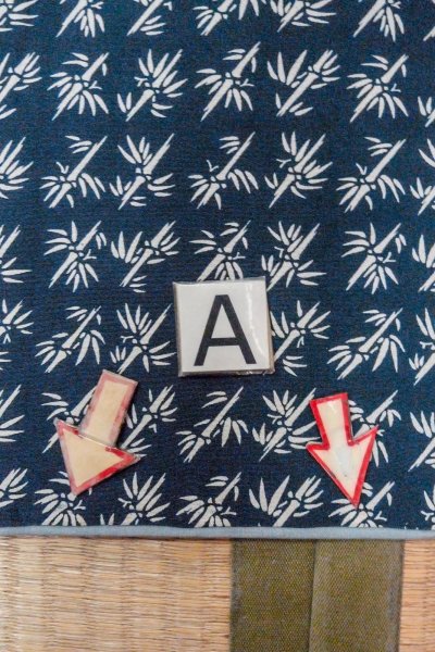 Photo9: O0420E Vintage Japanese kimono   Indigo Blue KOMON dyed for women / Silk. Bamboo      (Grade C) (9)