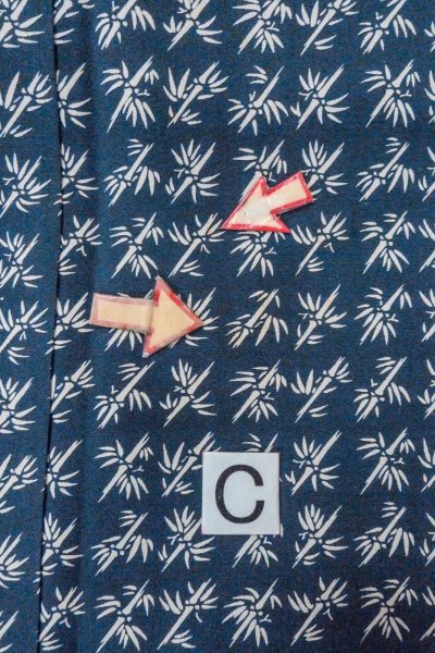 Photo11: O0420E Vintage Japanese kimono   Indigo Blue KOMON dyed for women / Silk. Bamboo      (Grade C) (11)