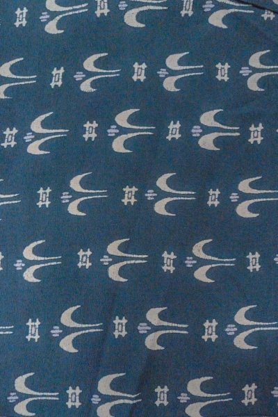Photo3: O0420F Vintage Japanese kimono  Grayish Indigo Blue KOMON dyed for women / Silk. Parallel Cross,   (Grade C) (3)