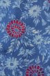 Photo3: O0420G Vintage Japanese kimono   Blue KOMON dyed for women / Silk. Flower,   (Grade B) (3)