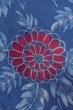 Photo5: O0420G Vintage Japanese kimono   Blue KOMON dyed for women / Silk. Flower,   (Grade B) (5)